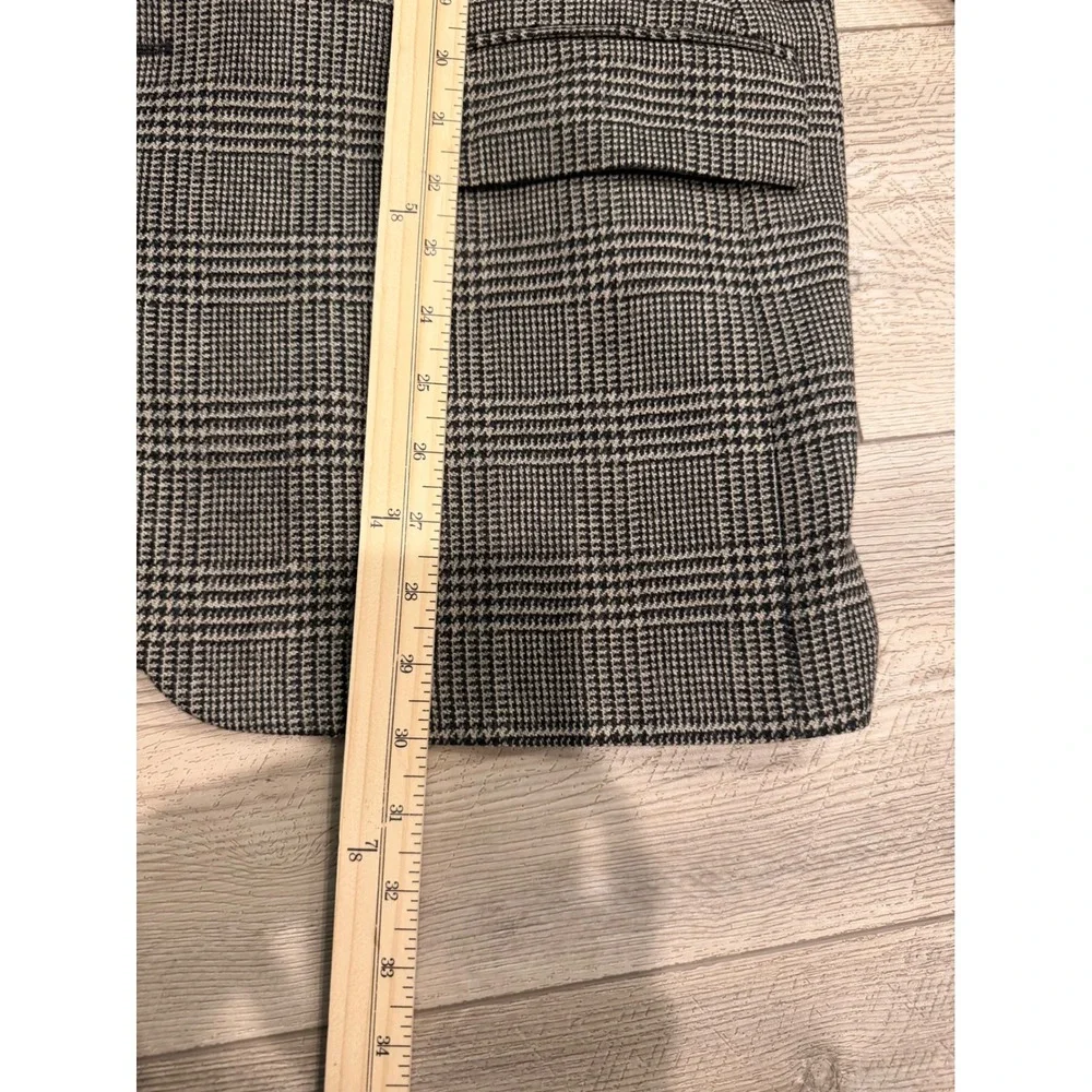 Mens Chaps Ralph Lauren Grey Plaid Two Button Blazer Notched Lapel Sport Coat